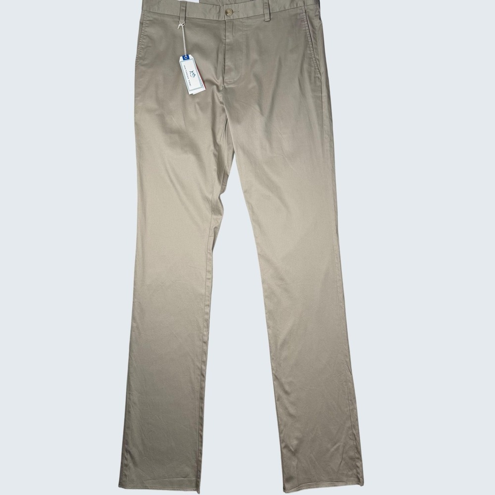 Southern Tide Channel Markers Men's 34xUNF Beige Stretch Chino Pants Unhemmed